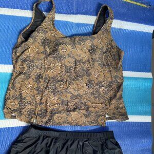 Blair 16W Gold / Black Two Piece Padded Swim Wear